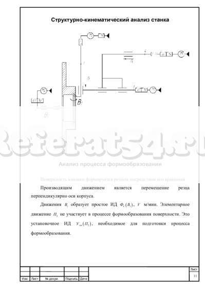 Контрольная работа по теме Кинематический анализ и настройка металлорежущих станков