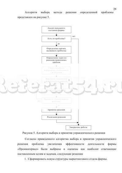 Реферат: Методы принятия управленческих решений на примере предприятия ЗАО Промматериалы